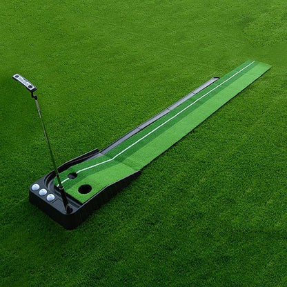2.5M Golf Putting Mat With Push Rod Trainer & 6 Balls - No Auto Return-1915196543070244866
