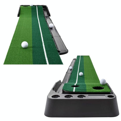 2.5M Golf Putting Mat With Push Rod Trainer & 6 Balls - No Auto Return-1915196543070244870