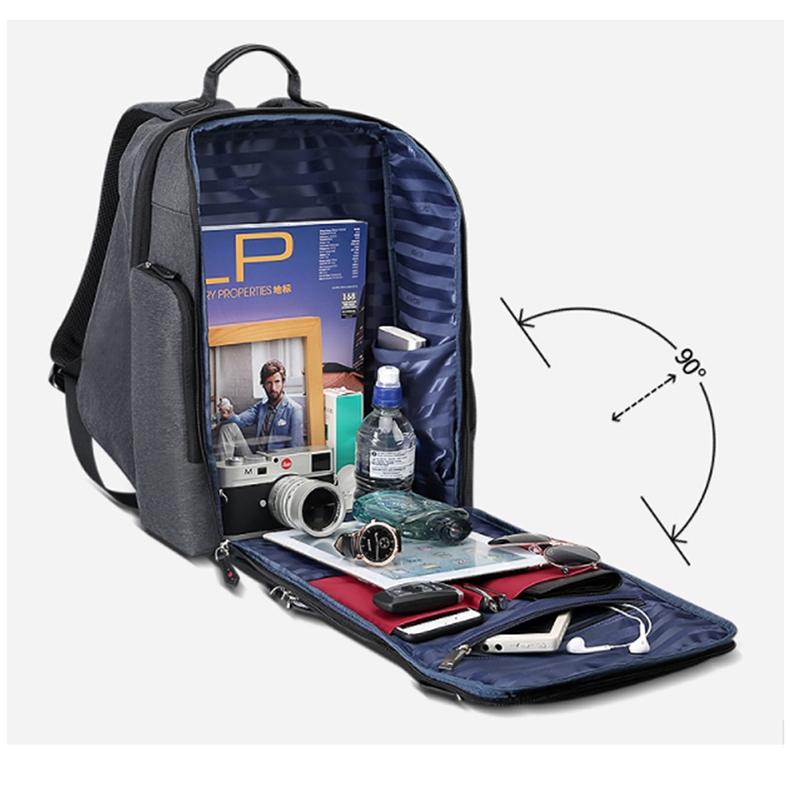 Waterproof Anti-Theft Usb Shoulder Bag - Large Capacity - Black-1915196491518054402