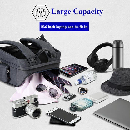 Waterproof Anti-Theft Usb Shoulder Bag - Large Capacity - Black-1915196491518054403