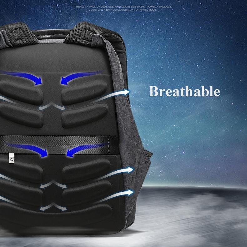 Waterproof Anti-Theft Usb Shoulder Bag - Large Capacity - Black-1915196491518054405