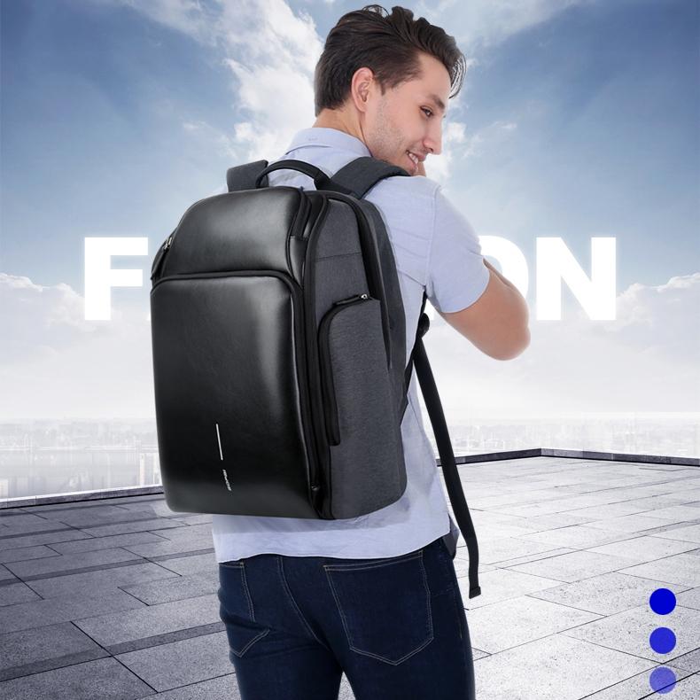 Waterproof Anti-Theft Usb Shoulder Bag - Large Capacity - Black-1915196491518054407