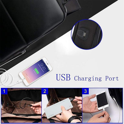 Business Waterproof Anti-Theft Double Shoulder Bag With Usb Port - 27X16.5X40Cm Black-1915196787308761091