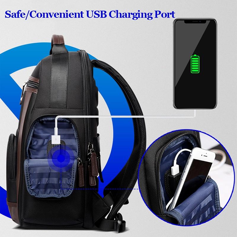 Waterproof Anti-Theft Outdoor Shoulder Bag With Usb Port - Large Capacity - Black-1915196803091927042