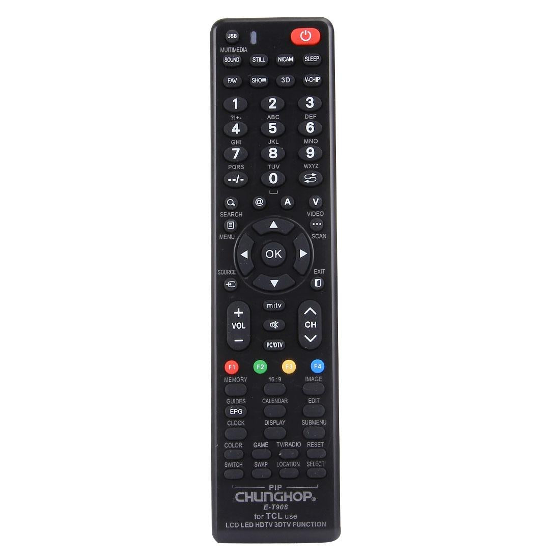 Universal Remote For Tcl Led / Lcd / Hdtv / 3Dtv - Chunghop T908-1915197966017236992