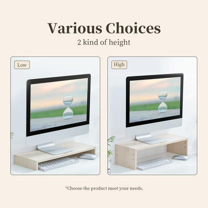 Natural Wood Monitor Stand - Holds Computer Screen-1964932219038470146