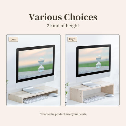 Wood Grain 2-Tier Monitor Stand With Partition-1964932249854021634