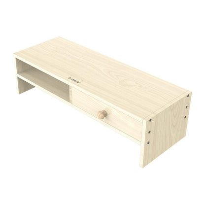 Wood Grain Monitor Stand With Drawer - 2 Layers-1964932260281061376