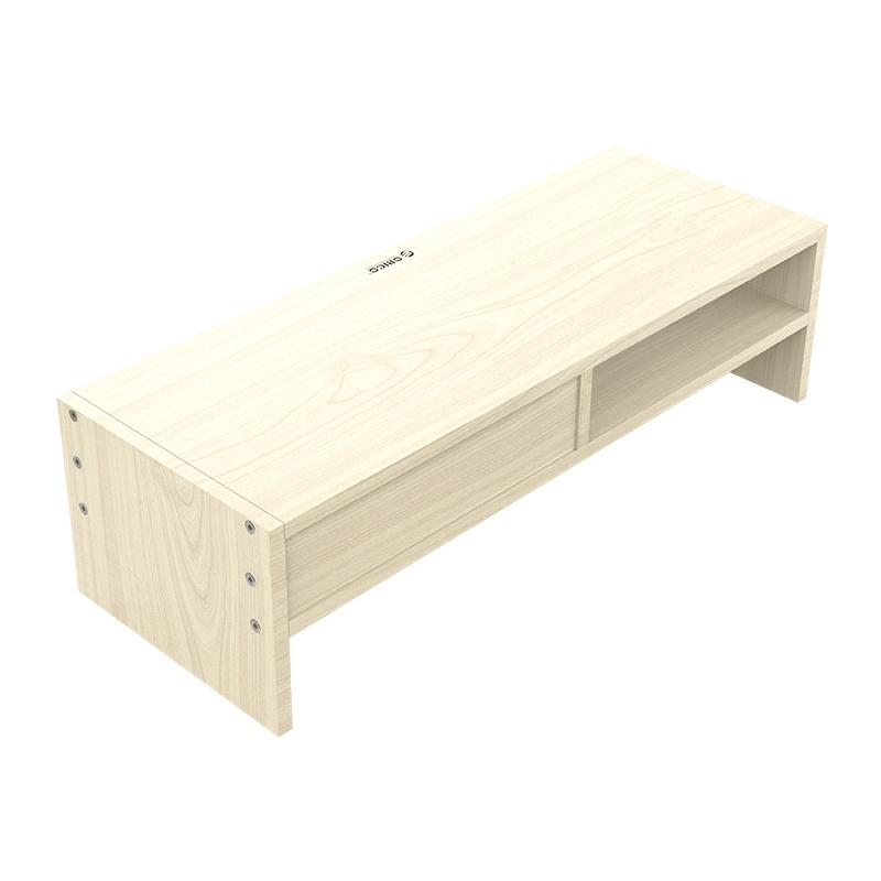 Wood Grain Monitor Stand With Drawer - 2 Layers-1964932260281061379