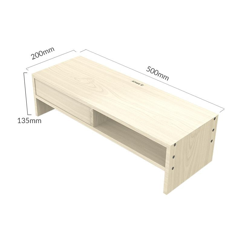 Wood Grain Monitor Stand With Drawer - 2 Layers-1964932260281061380
