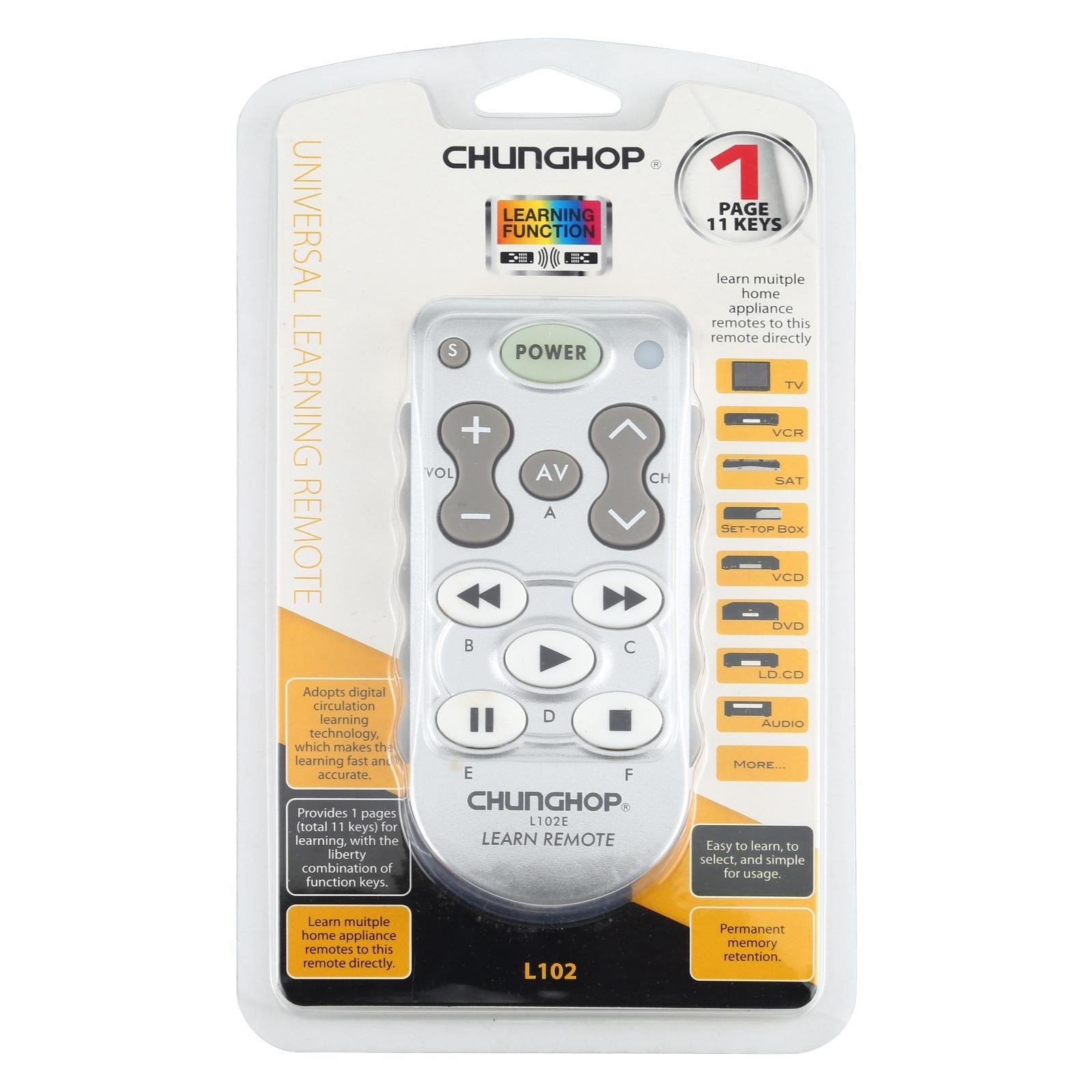 Universal Learning Remote Control - Chunghop L102-1915198018022412292