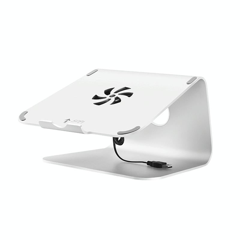 Classic Aluminum Cooling Stand With Fan For Mac Ipad And Laptops - Silver-1915196597768163328