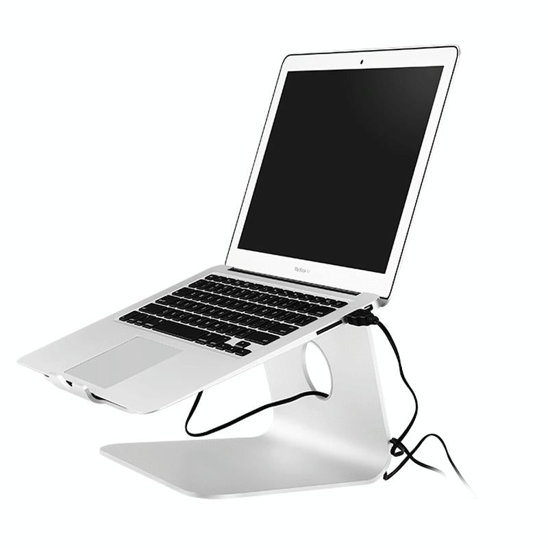 Classic Aluminum Cooling Stand With Fan For Mac Ipad And Laptops - Silver-1915196597768163333