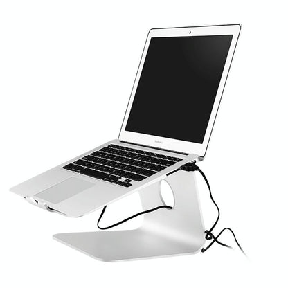 Classic Aluminum Cooling Stand With Fan For Mac Ipad And Laptops - Silver-1915196597768163333
