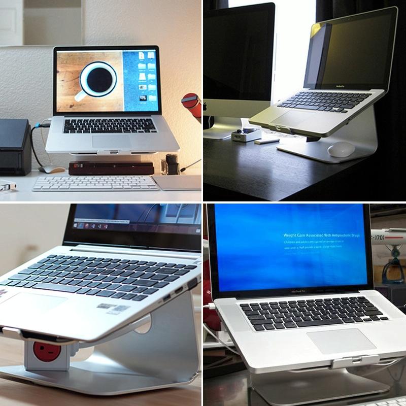 Classic Aluminum Cooling Stand With Fan For Mac Ipad And Laptops - Silver-1915196597768163334