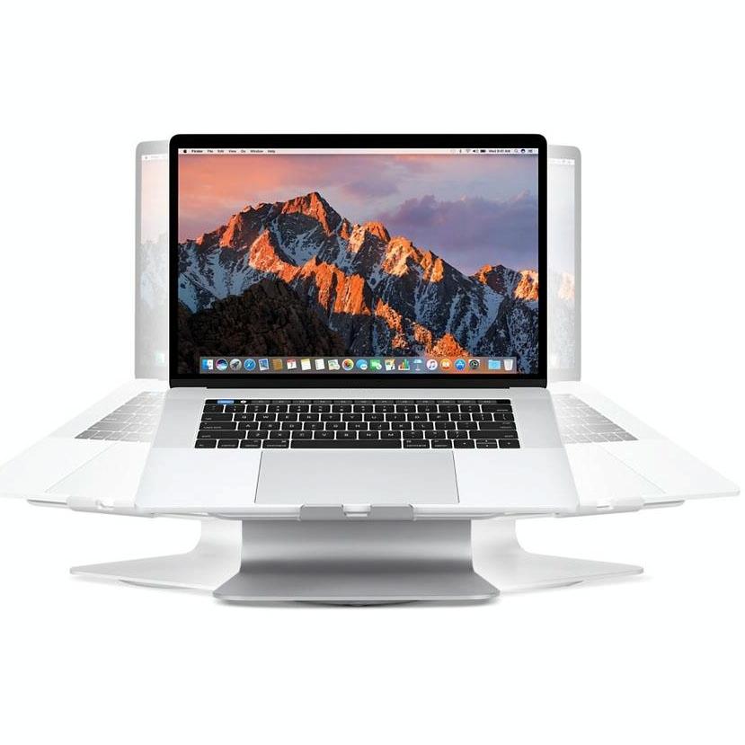 Aluminum Cooling Stand With Fan For Mac Ipad And Laptops - Silver Rotation Style-1915196598506360832