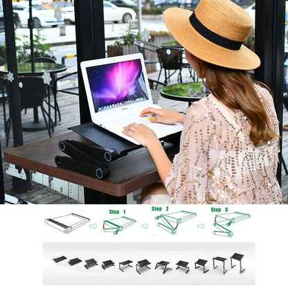 Adjustable Foldable Laptop Stand - Portable Aluminium Alloy - 360 Degree Rotation-1964932166454480902