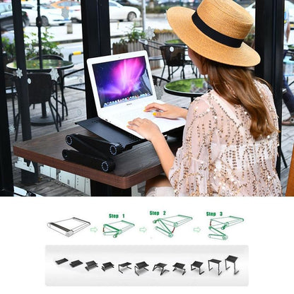 Adjustable Foldable Laptop Stand - 360 Degree Portable Aluminum Desk Holder-1964932169415659525