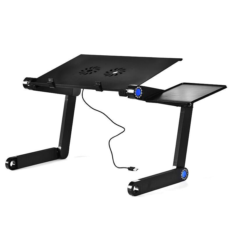 Adjustable Laptop Stand With Fans & Mouse Pad - Portable & Foldable-1964932171093381121