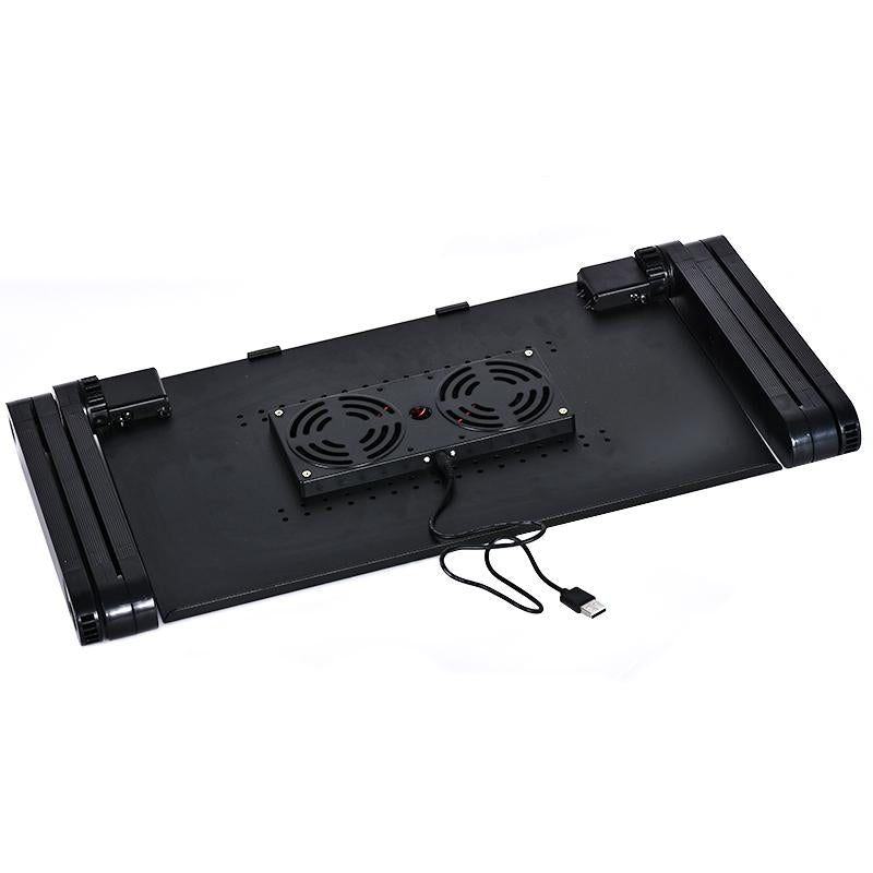 Adjustable Laptop Stand With Fans & Mouse Pad - Portable & Foldable-1964932171093381122