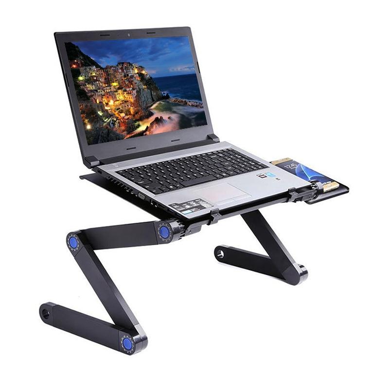 Adjustable Laptop Stand With Fans & Mouse Pad - Portable & Foldable-1964932171093381124
