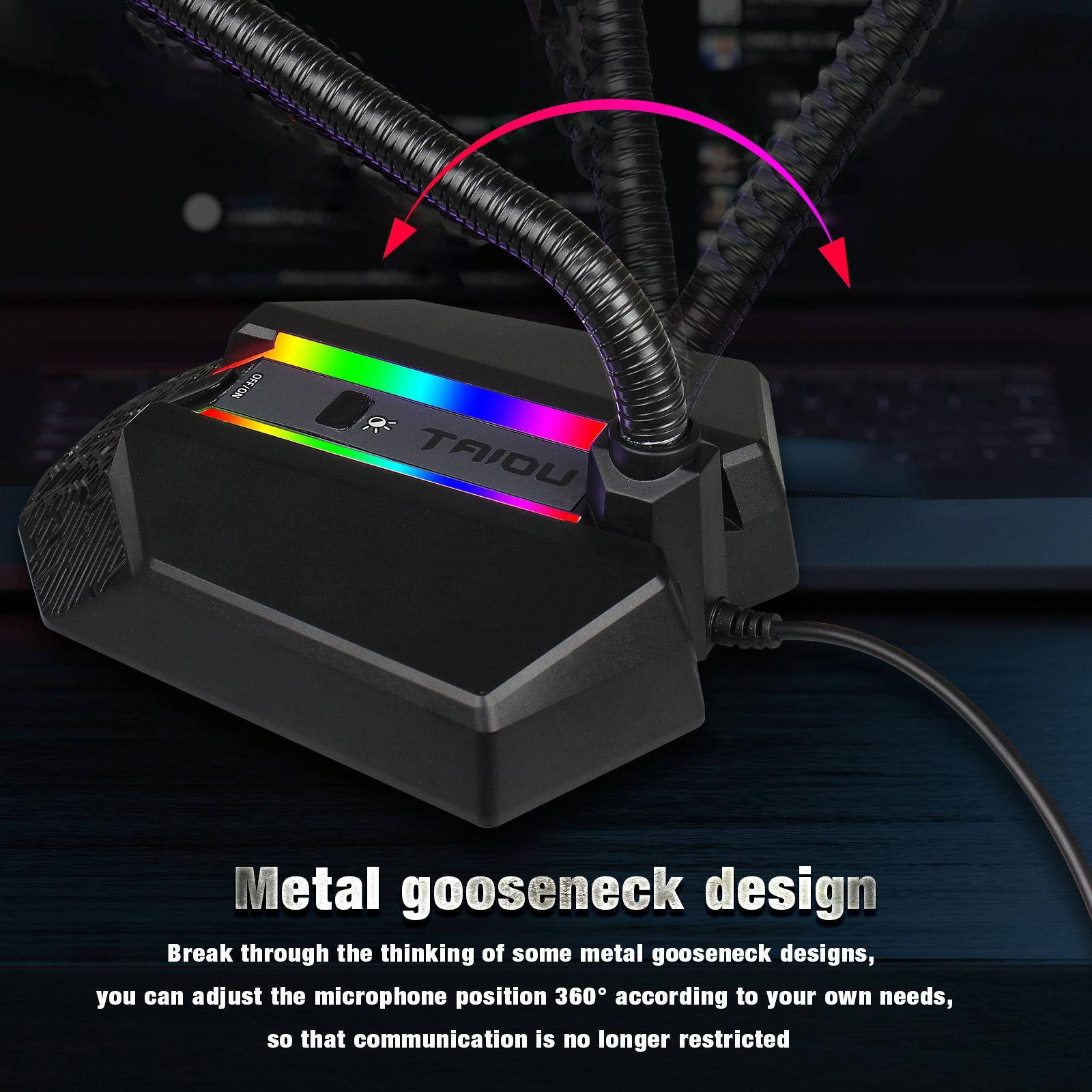 Flexible Usb Microphone With Rgb Lighting For Voice Chat And Video Conferencing-1915197799817941001