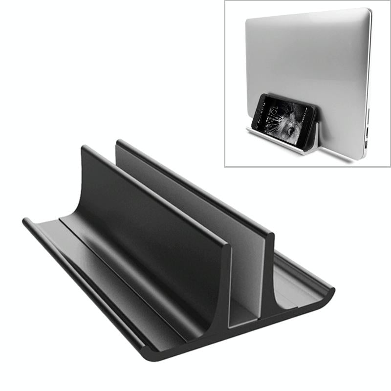 Adjustable Vertical Laptop Stand - Portable Aluminum Alloy Base Black-1964932174557876224