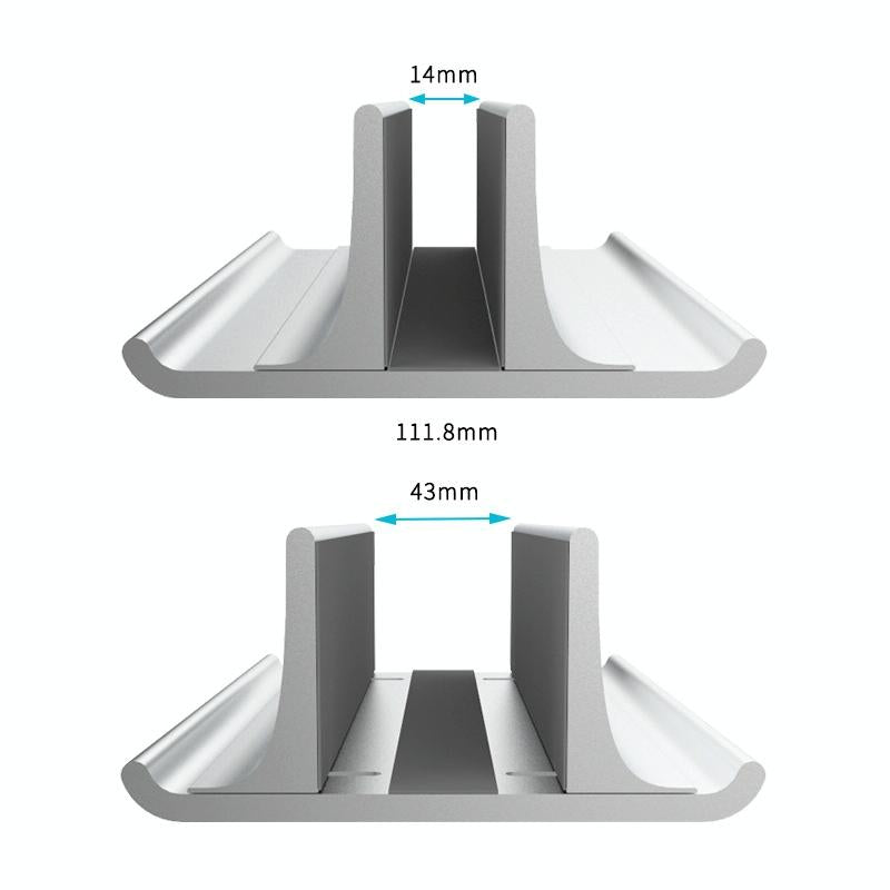 Adjustable Vertical Laptop Stand - Portable Aluminum Alloy Base Black-1964932174557876226