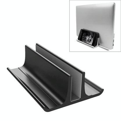 Adjustable Vertical Laptop Stand - Portable Aluminum Alloy Base Black-1964932174557876230
