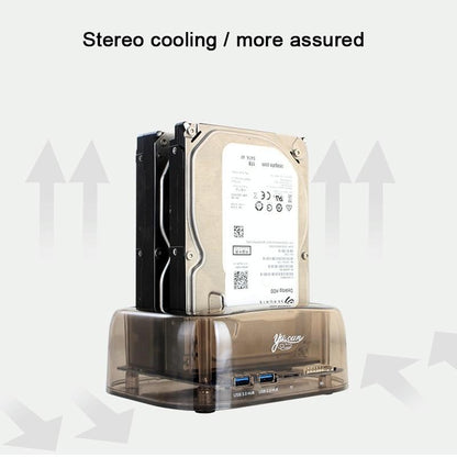 Usb3.0 Dual Sata Hdd Enclosure With Hub & Otb - 2.5 / 3.5 Inch-1915197088568840194