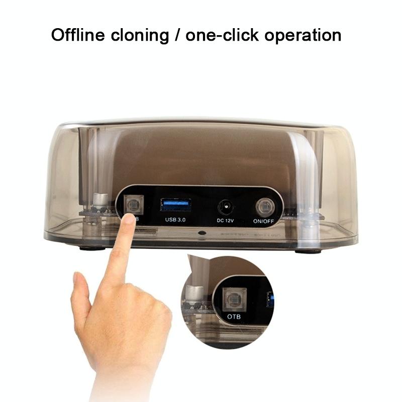 Usb3.0 Dual Sata Hdd Enclosure With Hub & Otb - 2.5 / 3.5 Inch-1915197088568840195