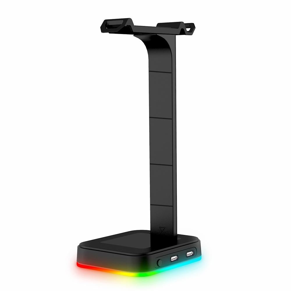 Rgb Gaming Headset Stand With Dual Usb - Black-1964932169054949376