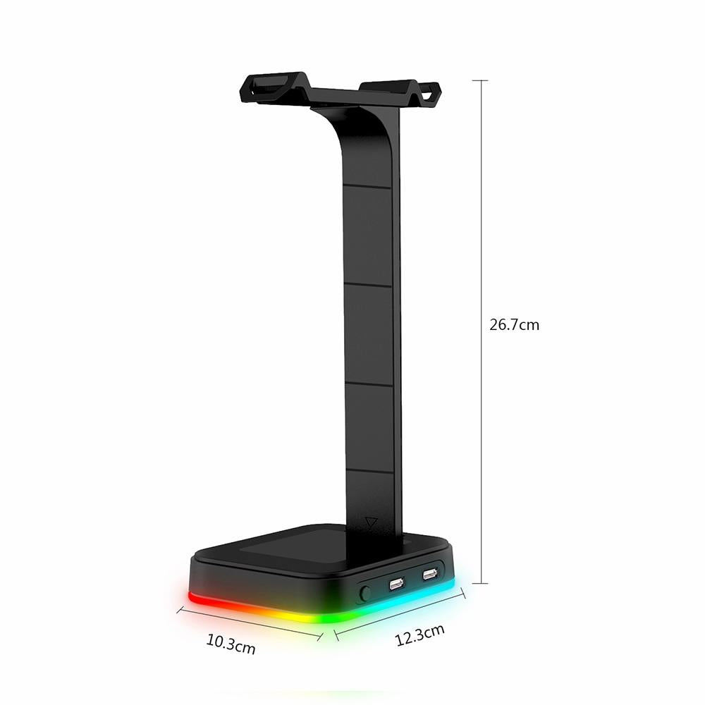 Rgb Gaming Headset Stand With Dual Usb - Black-1964932169054949377