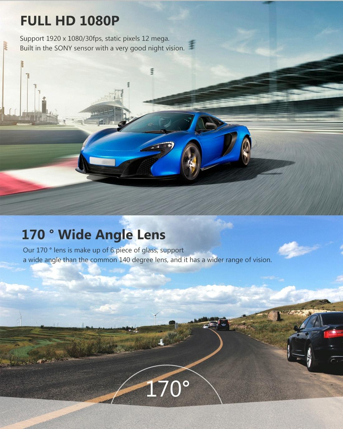 Full Hd 1080P Car Dvr Camera With 2.45 Ips Screen And 170 Degree Wide Angle View-1915196800982192136