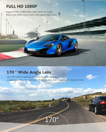 Full Hd 1080P Car Dvr Camera With 2.45 Ips Screen And 170 Degree Wide Angle View-1915196800982192136