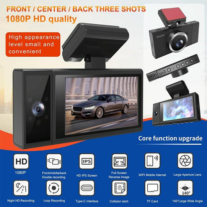 1080P Hd Triple Recording Car Recorder With Wifi & Mobile App-1915197708222730241
