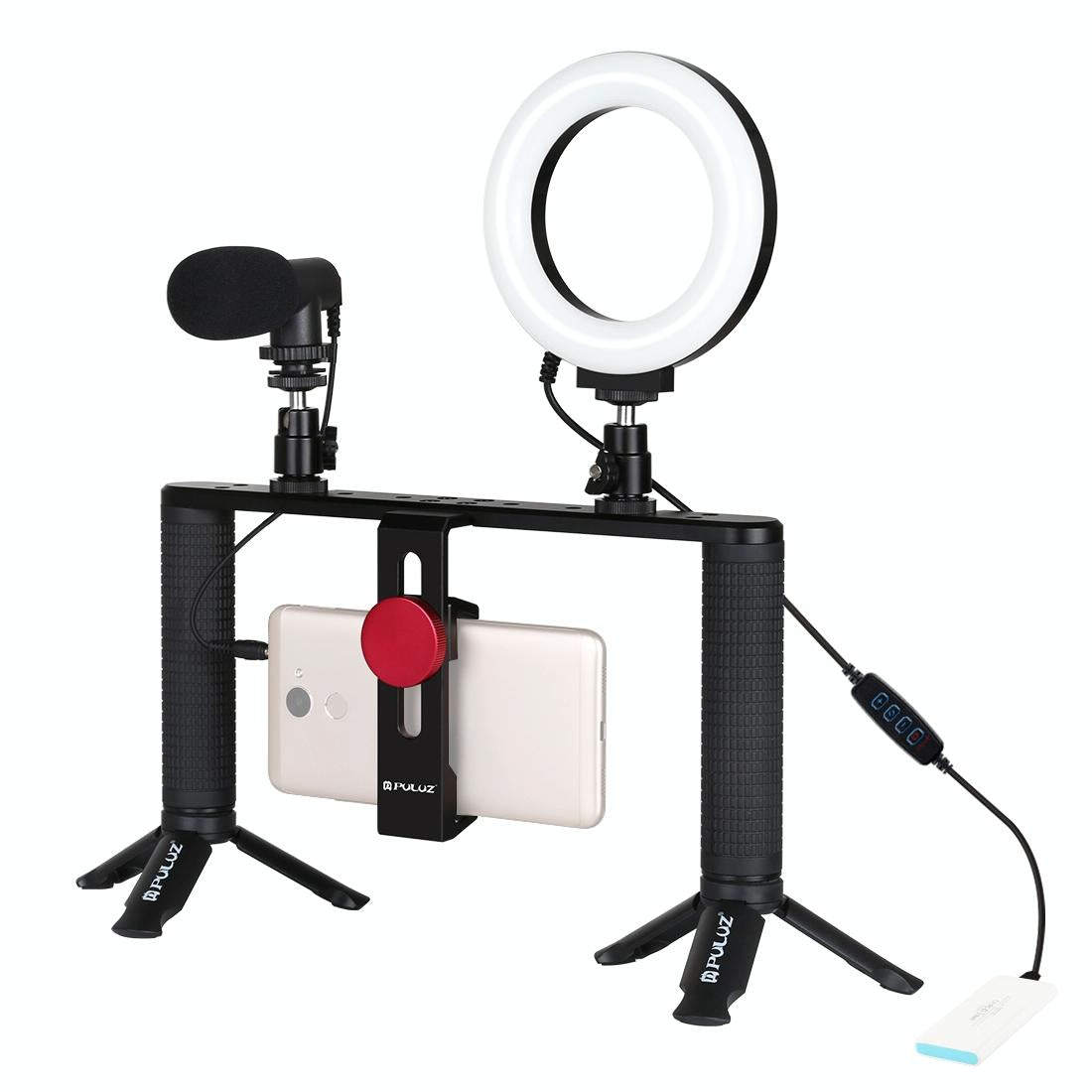 4-In-1 Vlogging Kit With 4.7 Ring Light Mic Tripod & Stabilizer-1915197292105830400