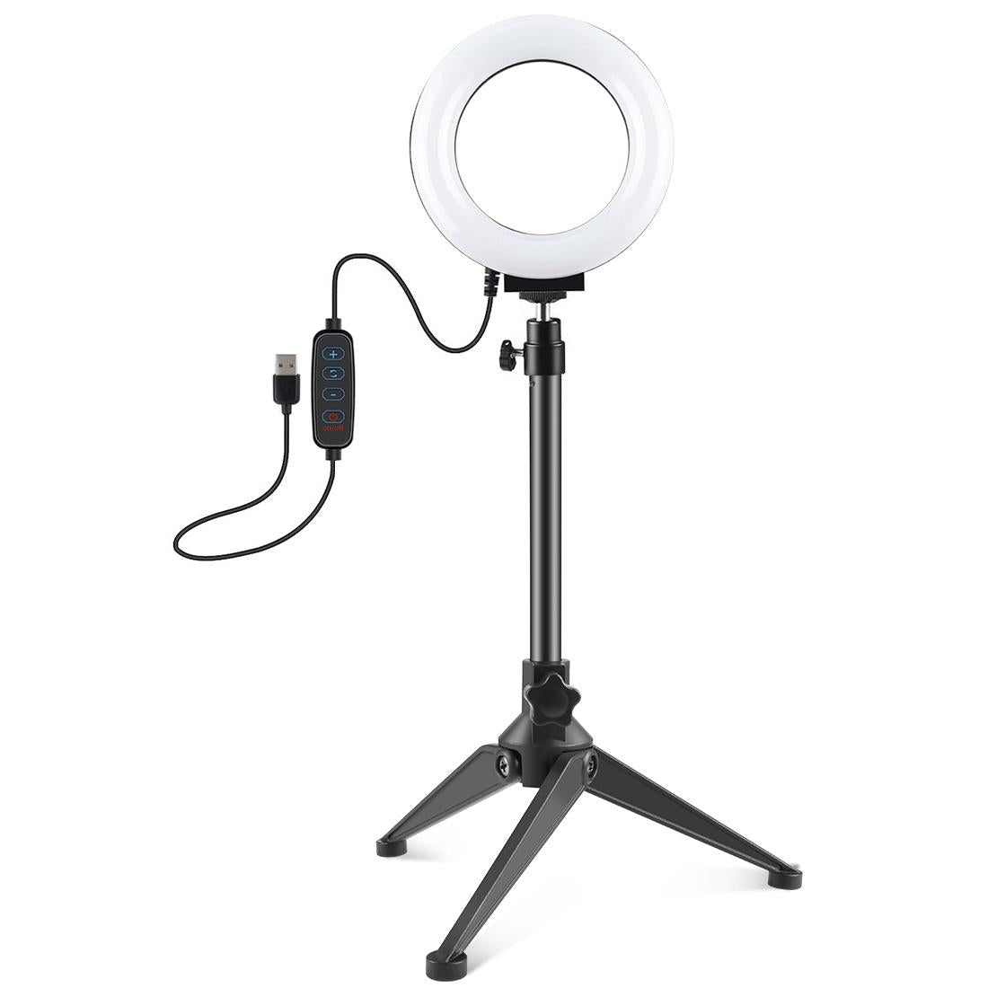Usb 3 Modes Dimmable Led Ring Light With Tripod Holder And Cold Shoe Ball Head - 4.7 Inch Diameter-1915198024741687297