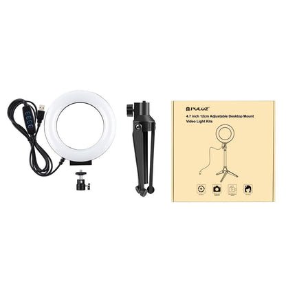 Usb 3 Modes Dimmable Led Ring Light With Tripod Holder And Cold Shoe Ball Head - 4.7 Inch Diameter-1915198024741687303