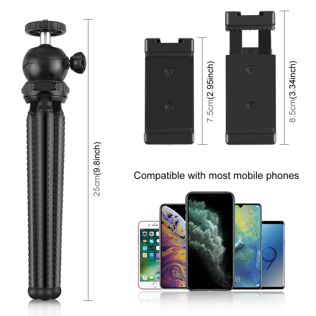 Flexible Mini Octopus Tripod With Ball Head And Phone Clamp-1915198032052359170