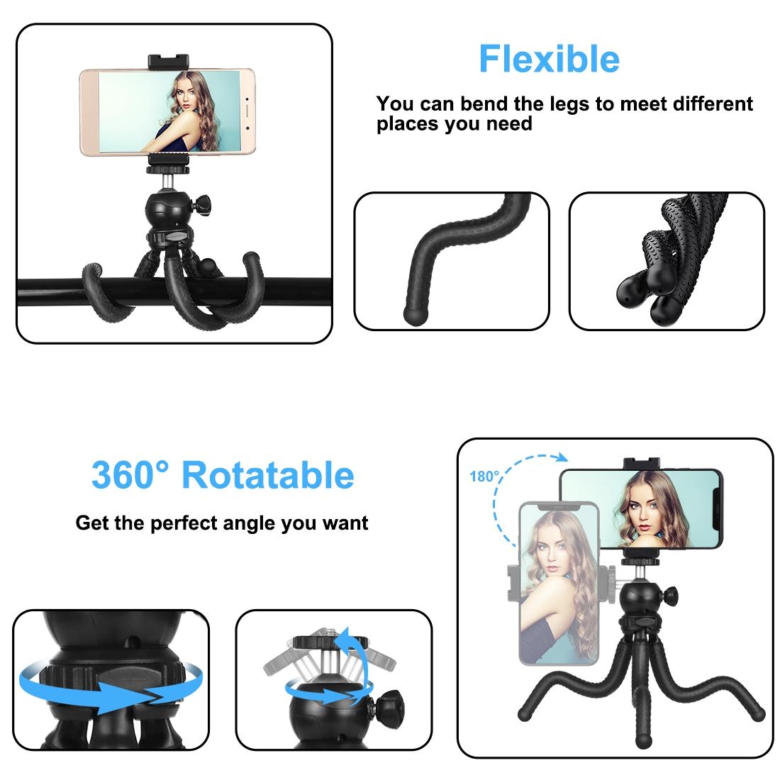 Flexible Mini Octopus Tripod With Ball Head And Phone Clamp-1915198032052359171