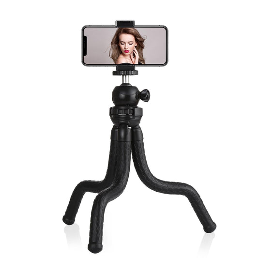 Flexible Mini Octopus Tripod With Ball Head And Phone Clamp For Slr Cameras Gopro And Cellphones-1915197900430905345