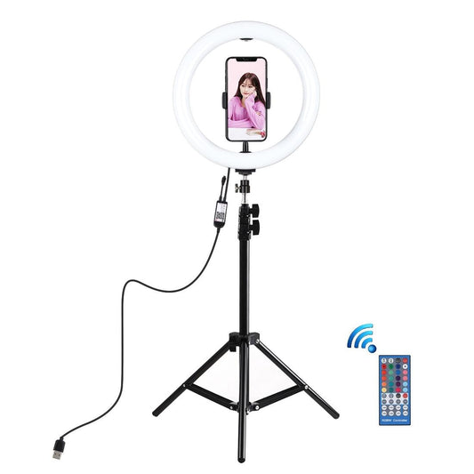 10.2 Rgbw Led Ring Light Kit With 1.1M Tripod Remote Ball Head And Phone Clamp-1915197736005799937