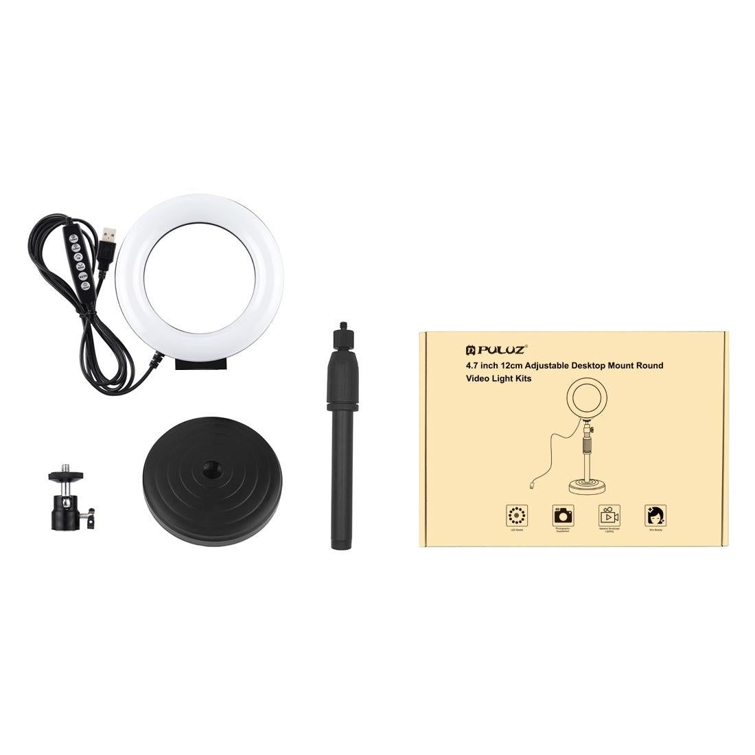 Curved Surface Ring Light With Usb 10 Modes 8 Colour Rgbw Cold Shoe Tripod Black-1915196780950196226