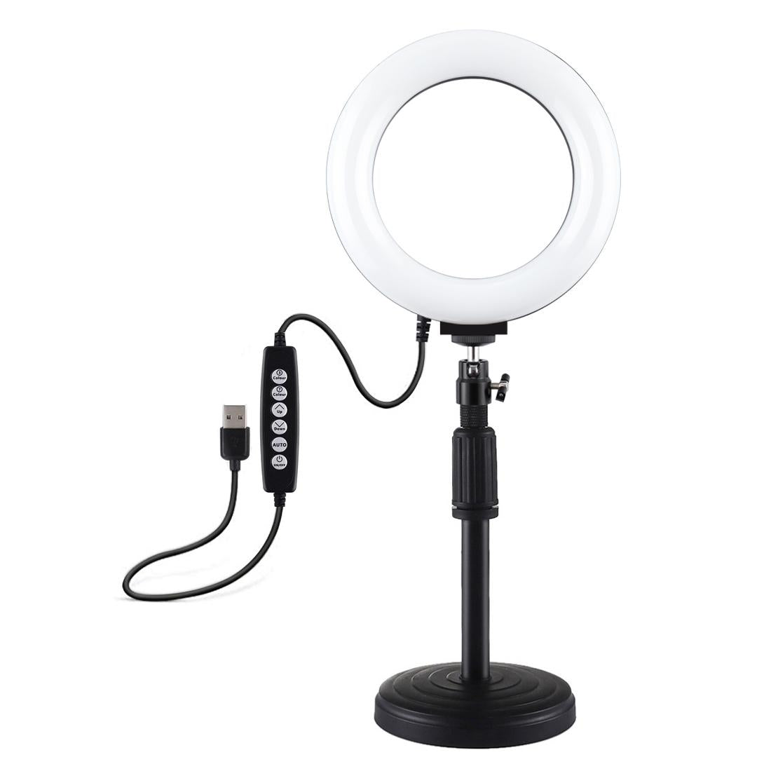 Usb 10 Modes 8 Colour Led Ring Light With Tripod Mount - 6.2 Inch Diameter-1915196798155231233
