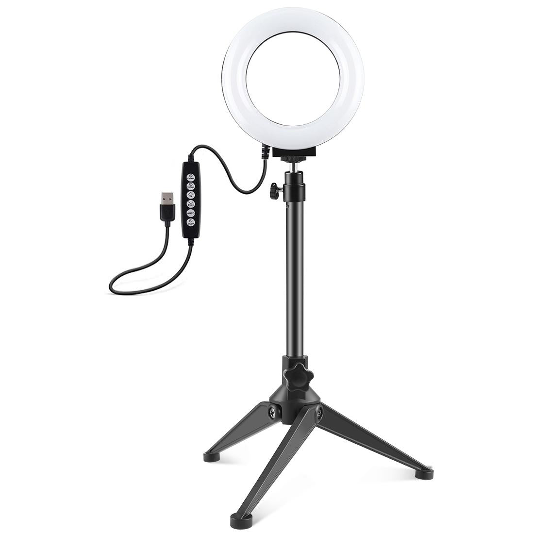 10 Mode Usb Led Ring Light With Tripod Mount And Cold Shoe Ball Head - 4.7 Inch Diameter-1915196504776249345
