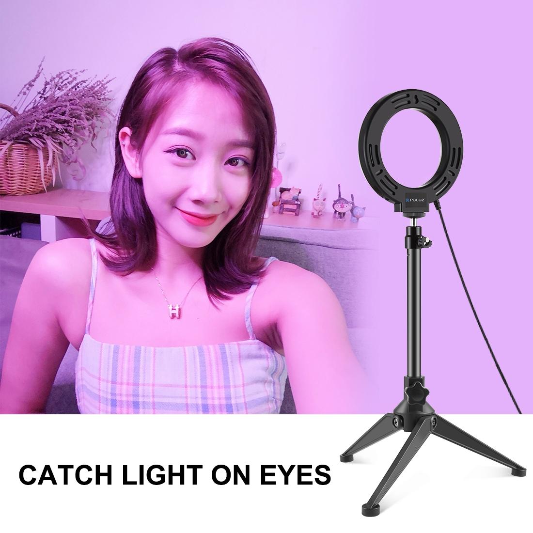 10 Mode Usb Led Ring Light With Tripod Mount And Cold Shoe Ball Head - 4.7 Inch Diameter-1915196504776249346