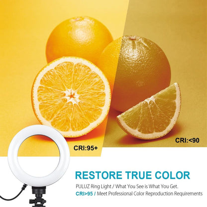 6.2 Led Ring Light With Usb 3 Modes Dimmable Vlogging Photography Video Pocket Tripod Mount Cold Shoe Ball Head Black-1915196506592382985