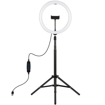 11.8 Led Ring Light With Tripod And Phone Clamp - 3 Modes Dual Colour Temperature Dimmable - Black-1915196705314312193