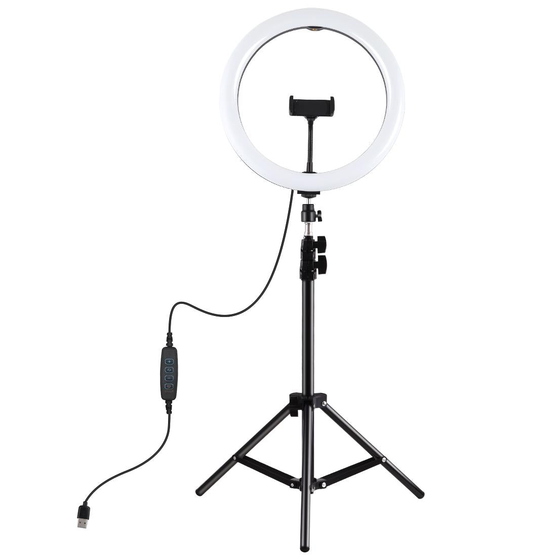 11.8 Led Ring Light With Tripod And Phone Clamp - 3 Modes Dual Colour Temperature Dimmable - Perfect For Vlogging And Live Streaming-1915196740164784129